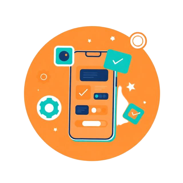 Mobile application illustration for the kids app building course
