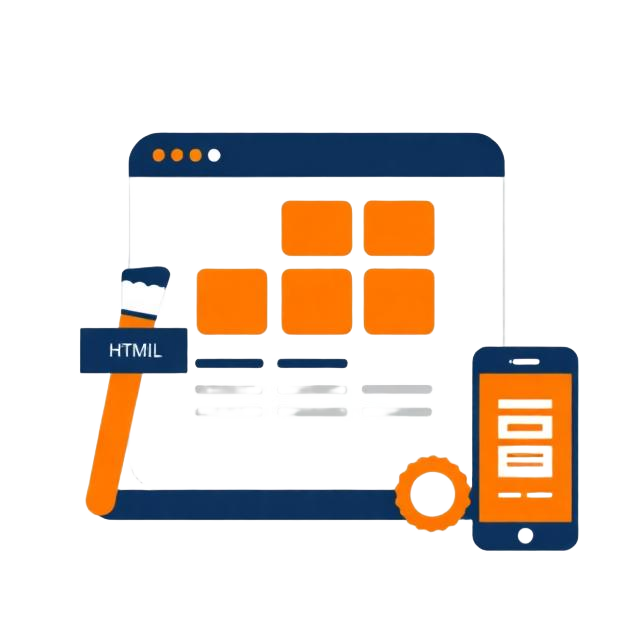 Browser window illustration for the kids website building course